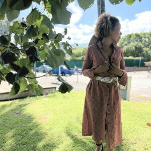 Vêtements style bohème, robe, ceinture, fripe 974.